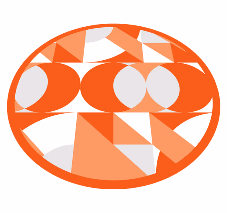 Oranssit retrokuviot geometrinen vinyylimatto - Tenstickers