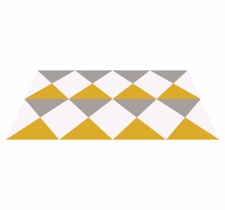 Harmaat ja keltaiset timantit geometrinen vinyylimatto - Tenstickers