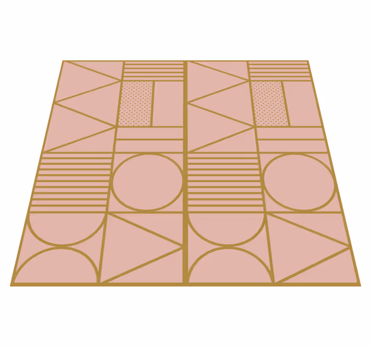 Kultainen ja pinkki kuvio geometrinen vinyylimatto - Tenstickers