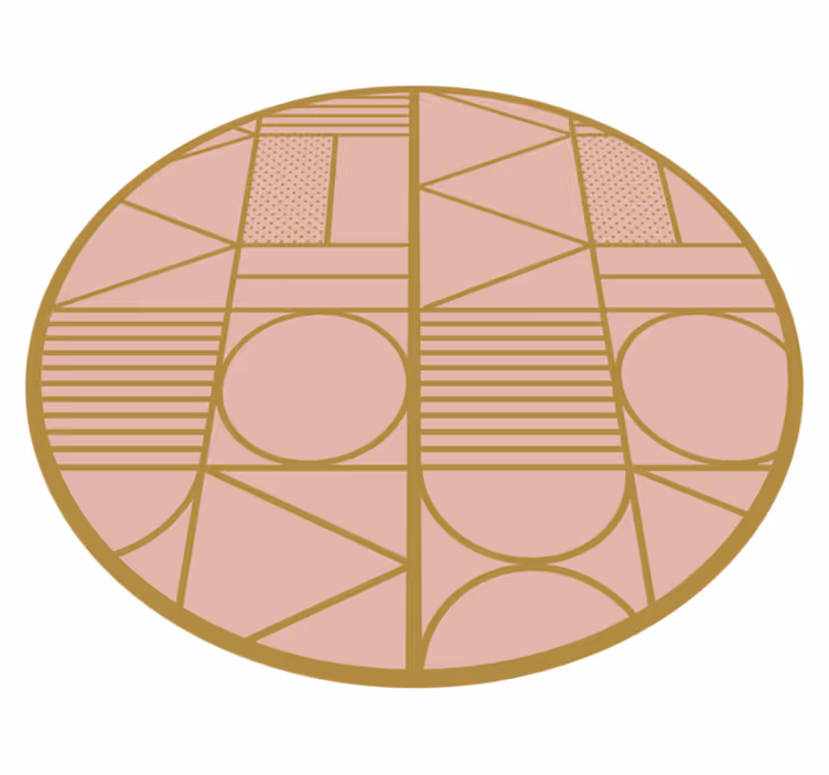 Vaaleanpunainen motiivi geometrinen vinyylimatto - Tenstickers
