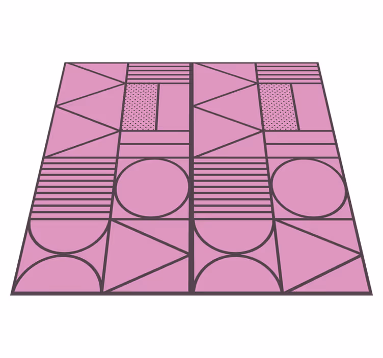 Vaaleanpunaisia muotoja geometrinen vinyylimatto - Tenstickers