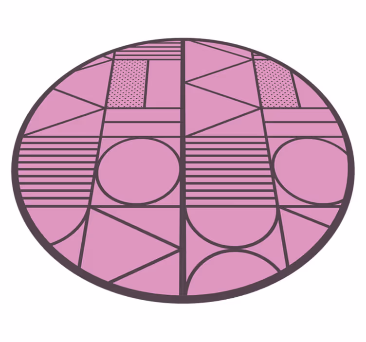 Vaaleanpunaiset muodot geometrinen vinyylimatto - Tenstickers