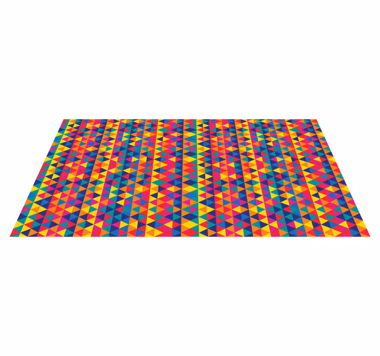 Värikkäät kolmioiden kuviot geometrinen vinyylimatto - Tenstickers