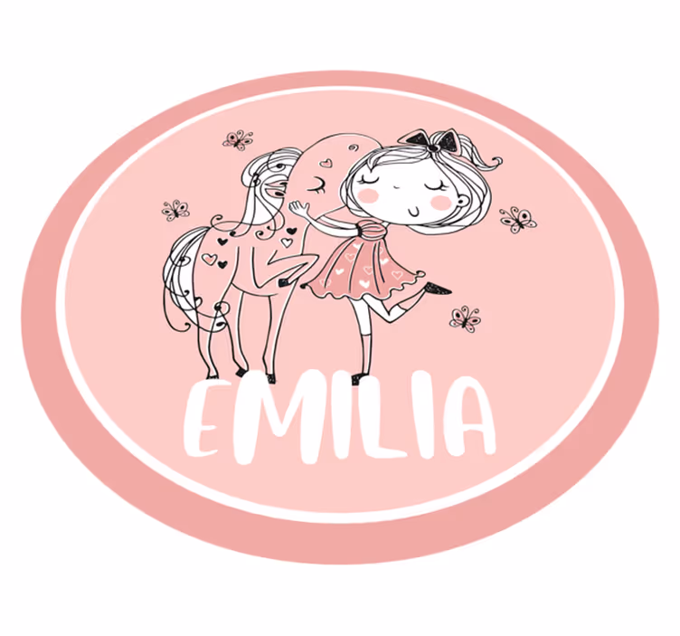 Tyttö ja hevonen nimeltä teinin vinyylimatto - Tenstickers