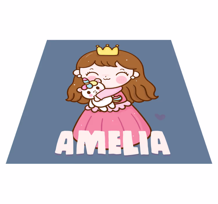 Prinsessahalauksessaoleva yksisarvinenvinyylimatto - Tenstickers