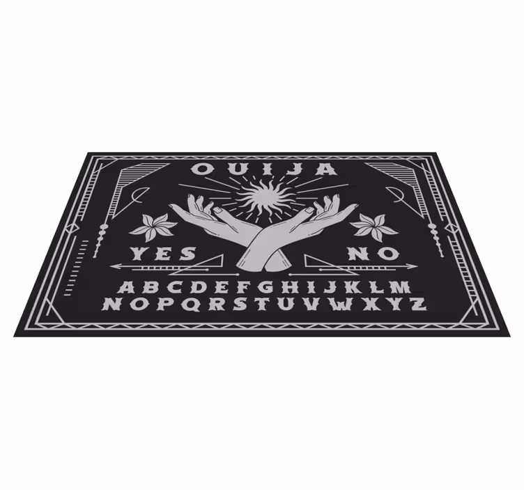 Mustavalkoinen ouija -levy vinyylimatto retro - Tenstickers