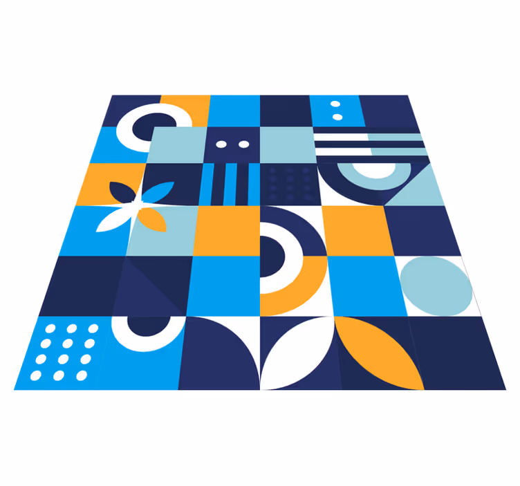 Geometriset värimuodot kaakeli vinyylimatto - Tenstickers