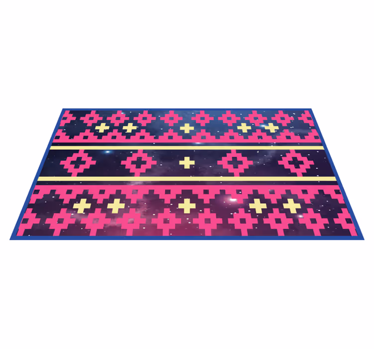 Geometrinen kosmoskuvio maailmakartta vinyylimatto - Tenstickers
