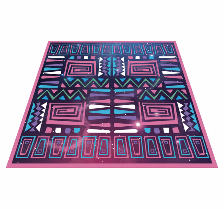Dynaamiset geometriset kuviot etninen vinyylimatto - Tenstickers