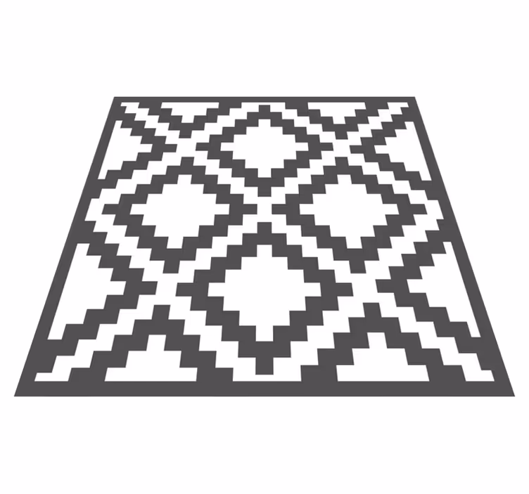 Geometrinen vinyylimatto musta timanttikuvio - Tenstickers