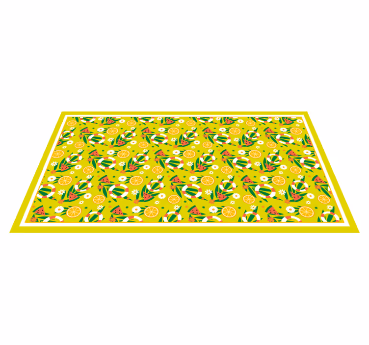 Kirkkaita sitruskuvioita mosaiikki vinyylimatto - Tenstickers