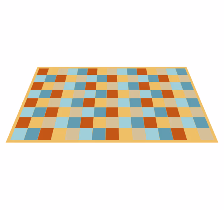 Shakkilautatyyliin geometrinen vinyylimatto - Tenstickers
