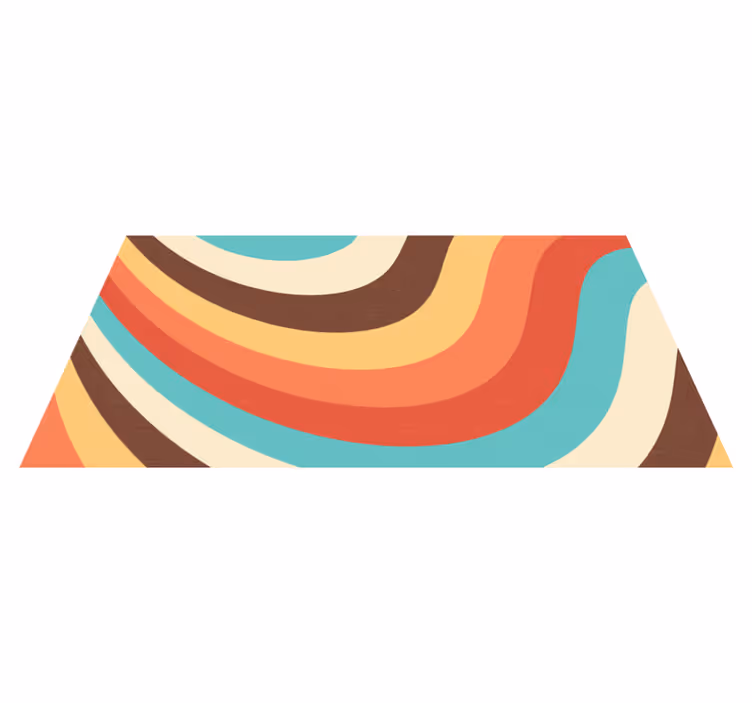 Retro-aaltokuvio moderni vinyylimatto - Tenstickers