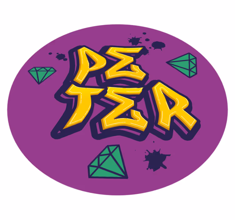 Taidetta ja timantteja nimi vinyylimatto - Tenstickers
