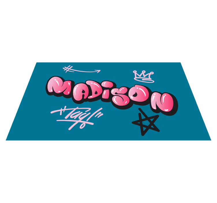 Vaaleanpunainen graffiti nimellä teinin vinyylimatto - Tenstickers