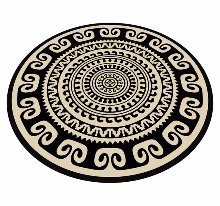 Klassinen pyöreä kuvio mandala vinyylimatto - Tenstickers