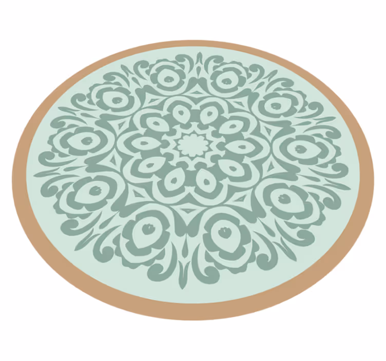 Pyöreä kasvitieteellinen asetelma mandala vinyylimatto - Tenstickers