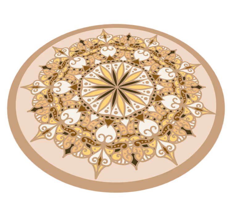 Tyylikäs kultainen mandala vinyylimatto - Tenstickers