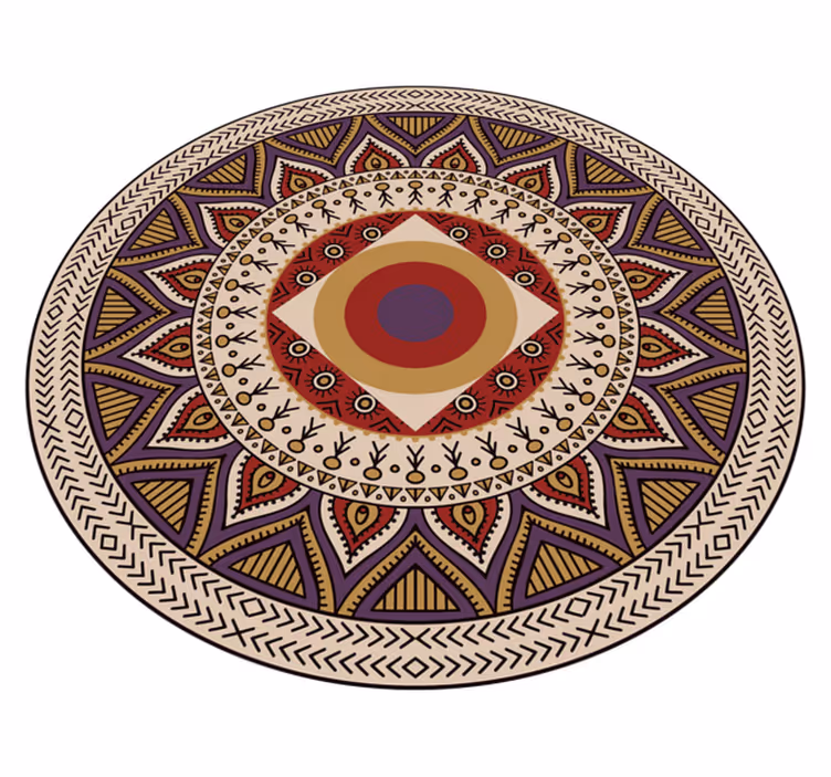 Eloisa pyöreä kuvio mandala vinyylimatto - Tenstickers