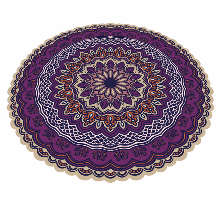Eloisa violetti muotoilu mandala vinyylimatto - Tenstickers