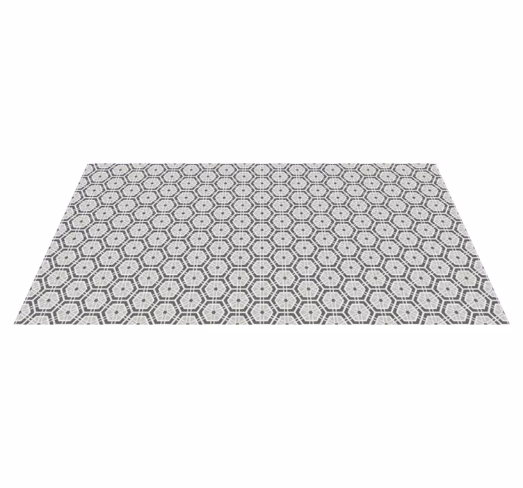 Elegantti harmaa kuusikulmiokuvio mosaiikki vinyylimatto - Tenstickers
