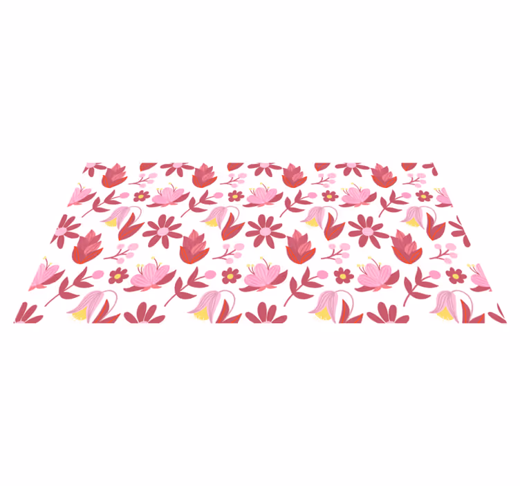 Kukkakuviot kukkivat kukka vinyylimatto - Tenstickers