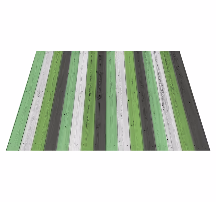 Vihreät raidalliset paneelit puu vinyylimatto - Tenstickers