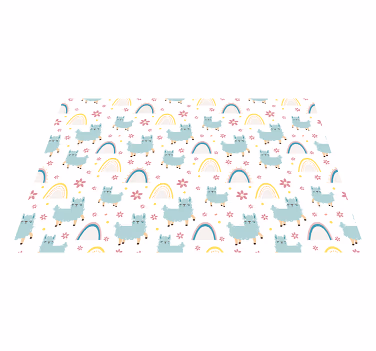Sateenkaari ja laamat vinyylimatto - Tenstickers