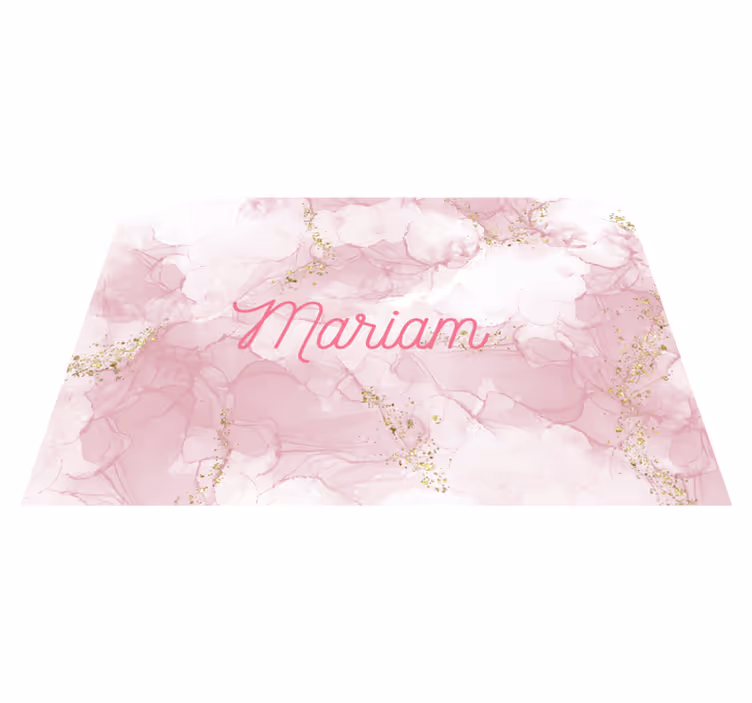 Elegantti vaaleanpunainen nimi marmori vinyylimatto - Tenstickers