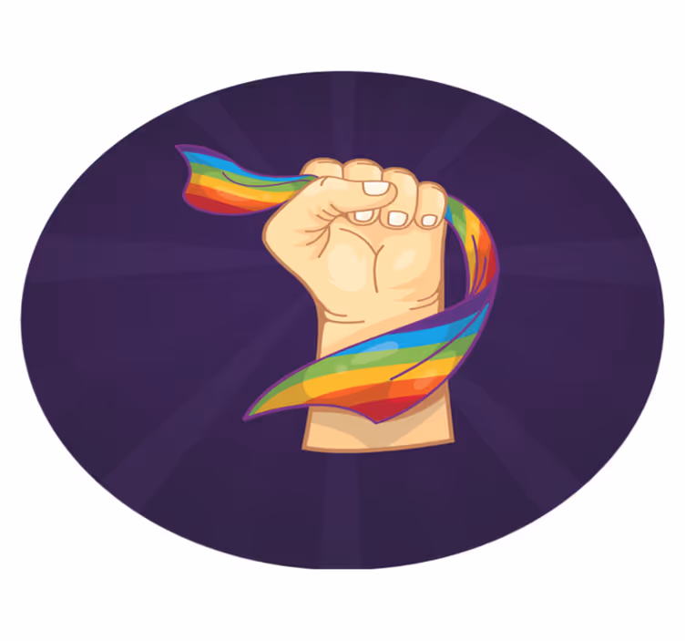 Ylpeä sateenkaaren nyrkki teinin vinyylimatto - Tenstickers