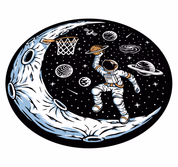 Astronautin upottaminen veteen tähti vinyylimatto - Tenstickers