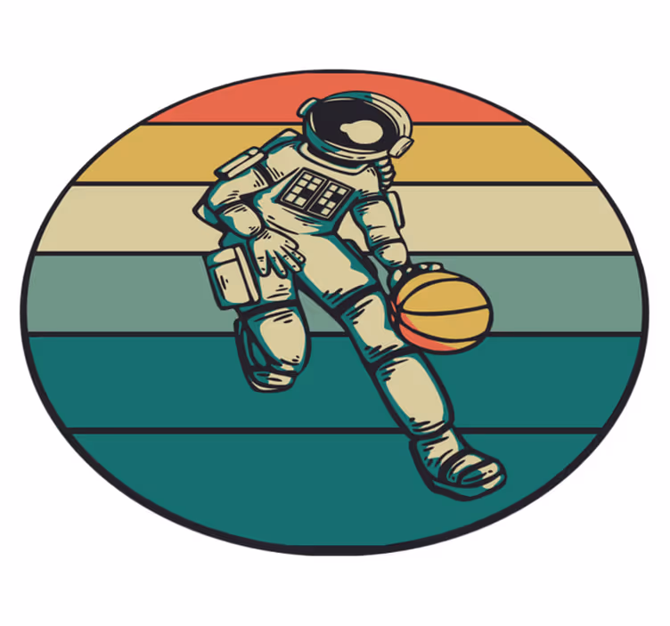Astronautti koripallopeli peli vinyylimatto - Tenstickers