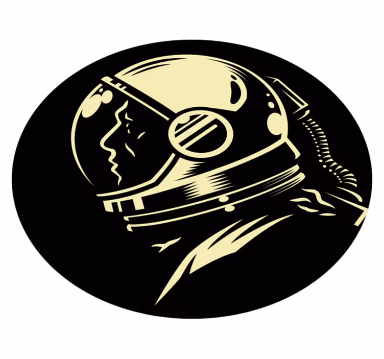 Vintage yksivärinen kosmonautti Vinyylimatto makuuhuoneeseen - Tenstickers