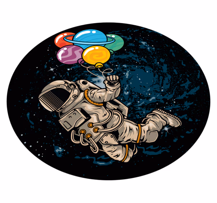 Astronautti ilmapallojen kanssa vinyylimatto - Tenstickers