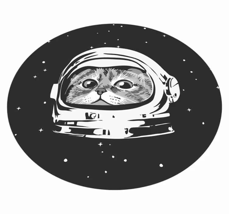 Avaruuskissan seikkailu lastenhuone vinyylimatto - Tenstickers