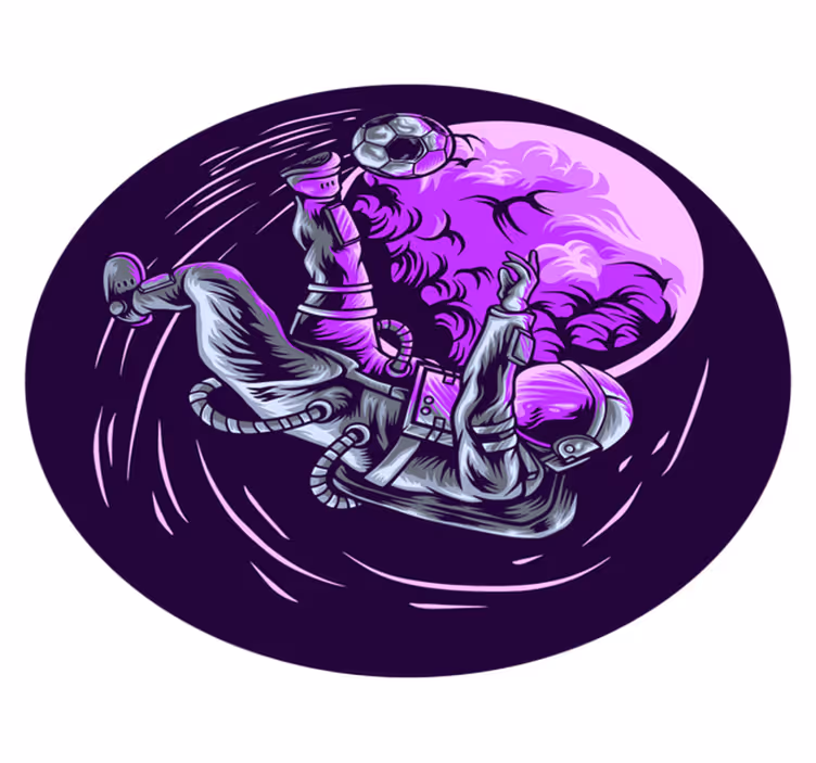 Astronautti kelluu tähti vinyylimatto - Tenstickers