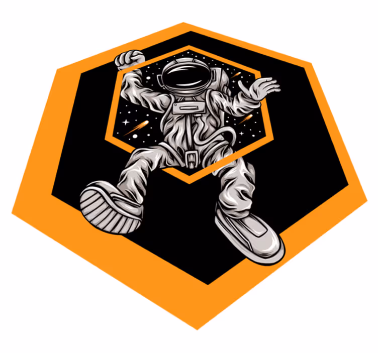 Kosminen astronautin seikkailu tähti vinyylimatto - Tenstickers