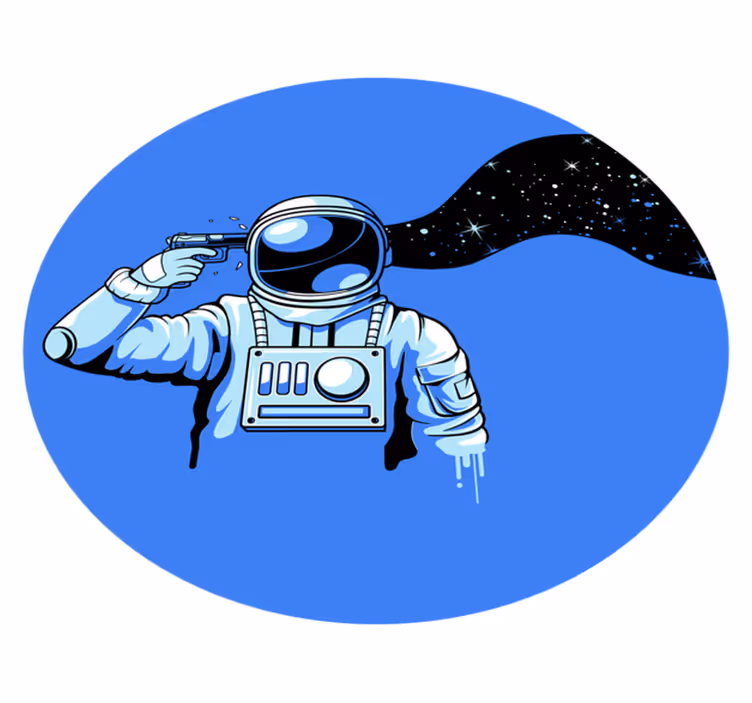 Astronautin kosminen kohtaus teinin vinyylimatto - Tenstickers