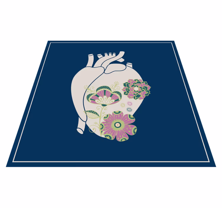 Sydän kukkakuvio Skandinavia vinyylimatto - Tenstickers
