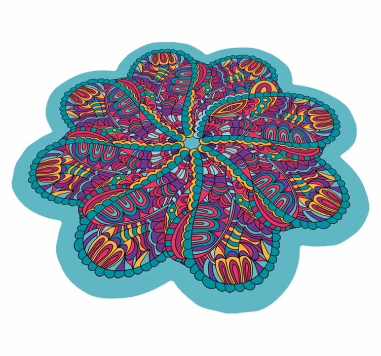 Eloisa värikäs motiivi mandala vinyylimatto - Tenstickers
