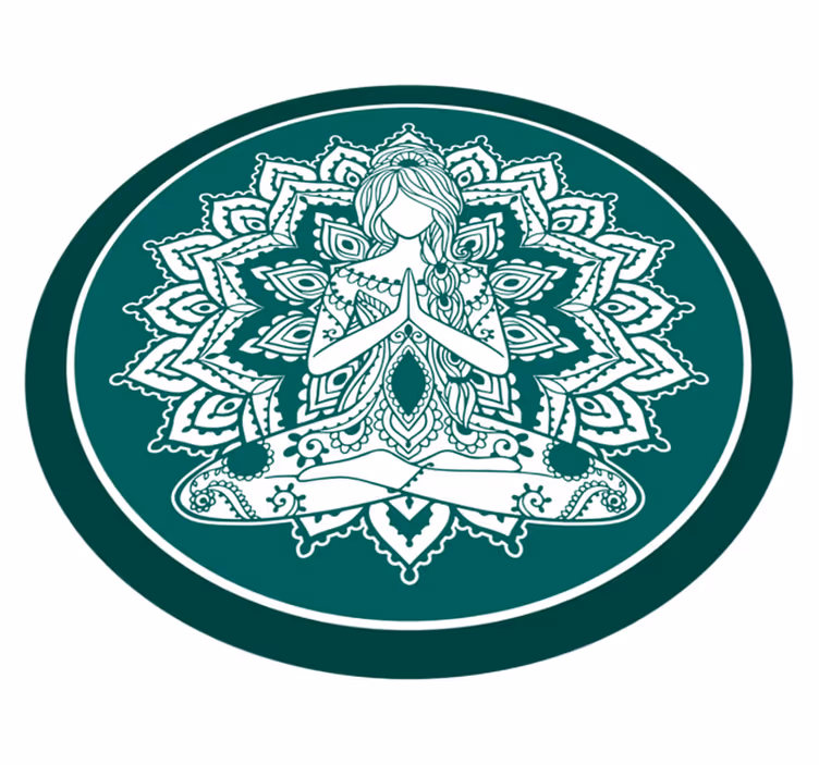 Meditatiivinen vihreä taide mandala vinyylimatto - Tenstickers