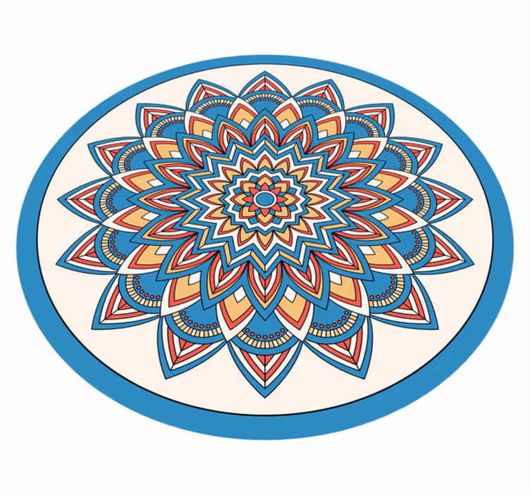 Elävä kasvitieteellinen järjestely mandala vinyylimatto - Tenstickers
