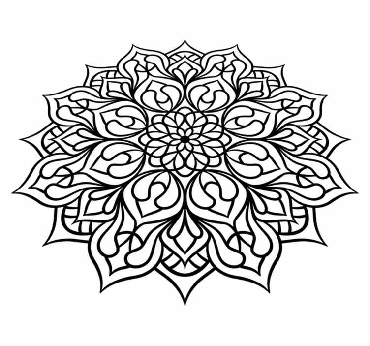 Elegantti violetti kuvio mandala vinyylimatto - Tenstickers