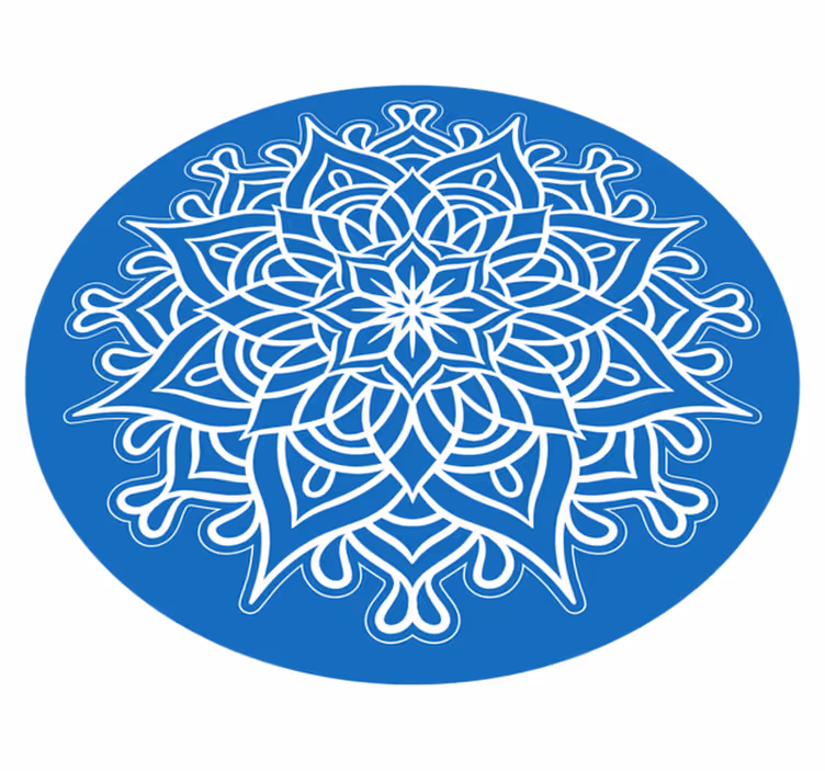 Monimutkainen sininen koostumus mandala vinyylimatto - Tenstickers