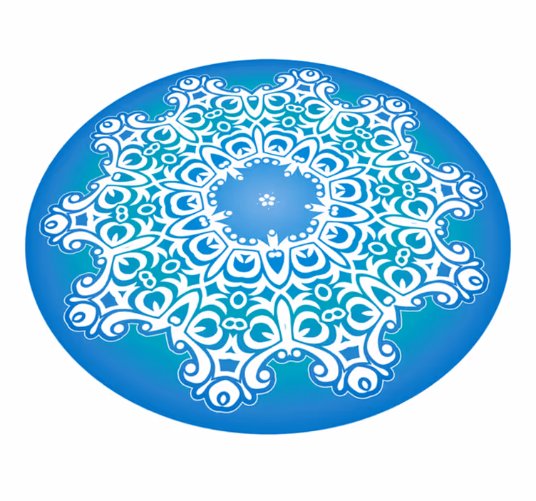 Hienostunut kasvitieteellinen koriste mandala vinyylimatto - Tenstickers