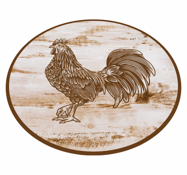 Vintage kukko kuva eläin vinyylimatto - Tenstickers