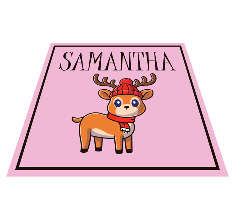 Poronpoika nimeltä jouluinen vinyylimatto - Tenstickers