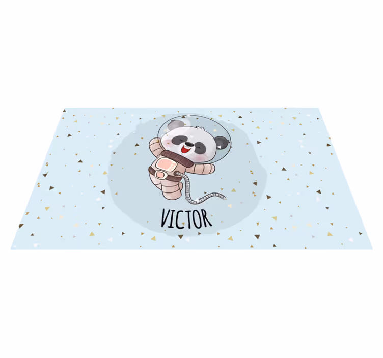 Söpö panda astronautti nimi vinyylimatto - Tenstickers