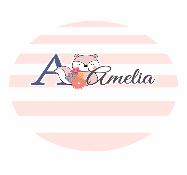 Muokattavissa oleva kettu-muotoilu nimi vinyylimatto - Tenstickers