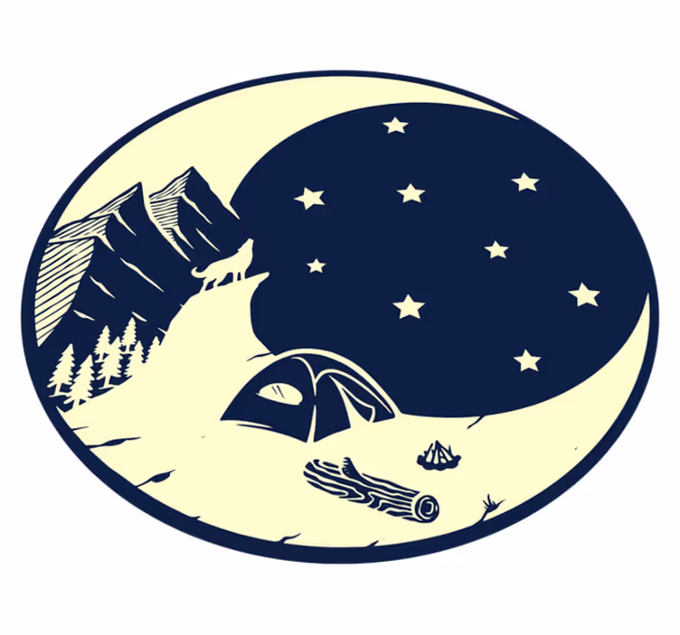 Kuutamoinen leirintäalue luonto vinyylimatto - Tenstickers